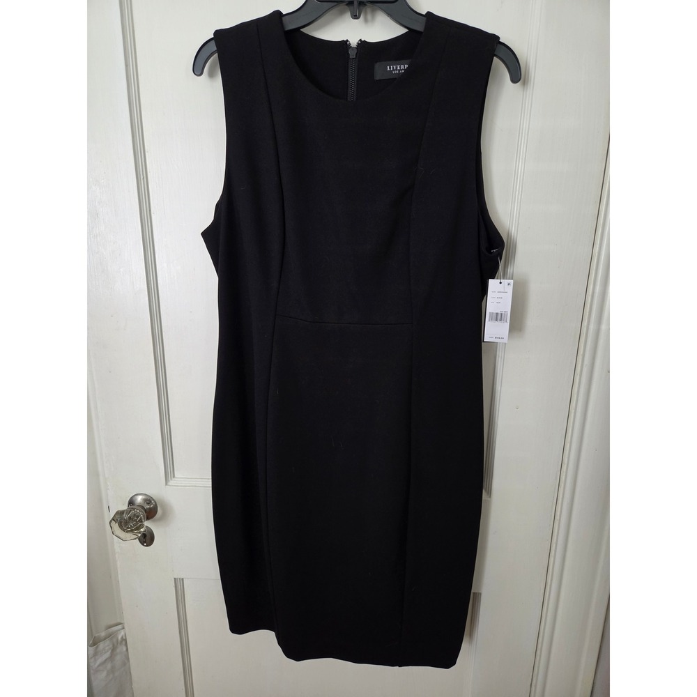 Liverpool Los Angeles Black Sleeveless Sheath Dress NWT Size 8 LM5044A42
